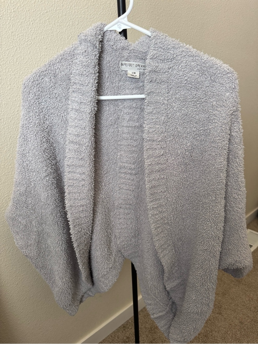 Barefoot Dreams Plush Light Gray Open-Front Cardigan